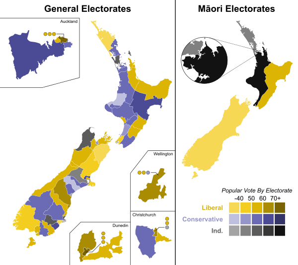 First one-man-one-vote election in New Zealand's 1890 general election