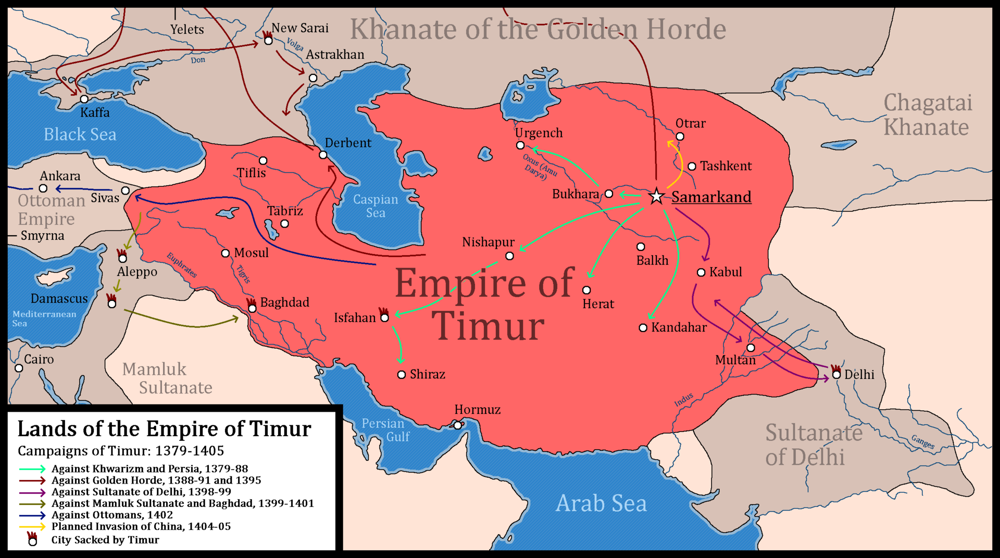 Timur's sack of Baghdad causes widespread devastation and chaos.