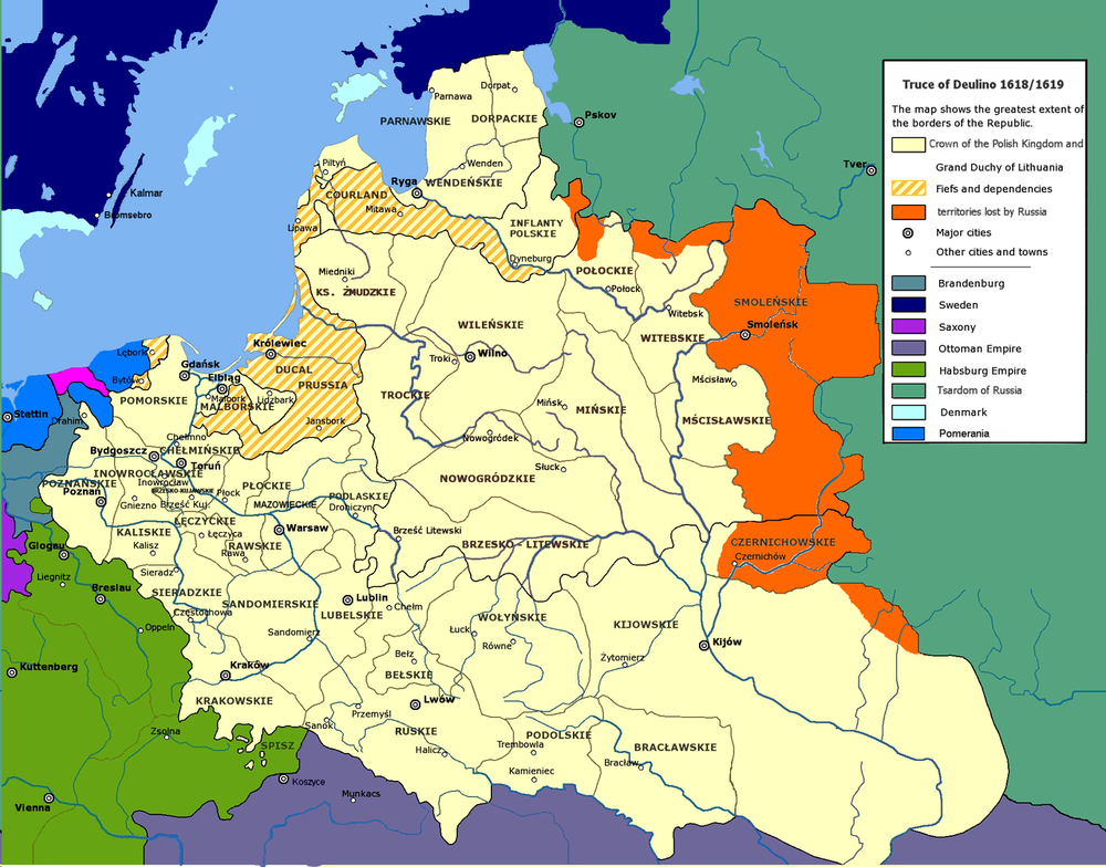 Truce of Deulino: End of Polish-Russian war marked by peace agreement after hostilities cease.