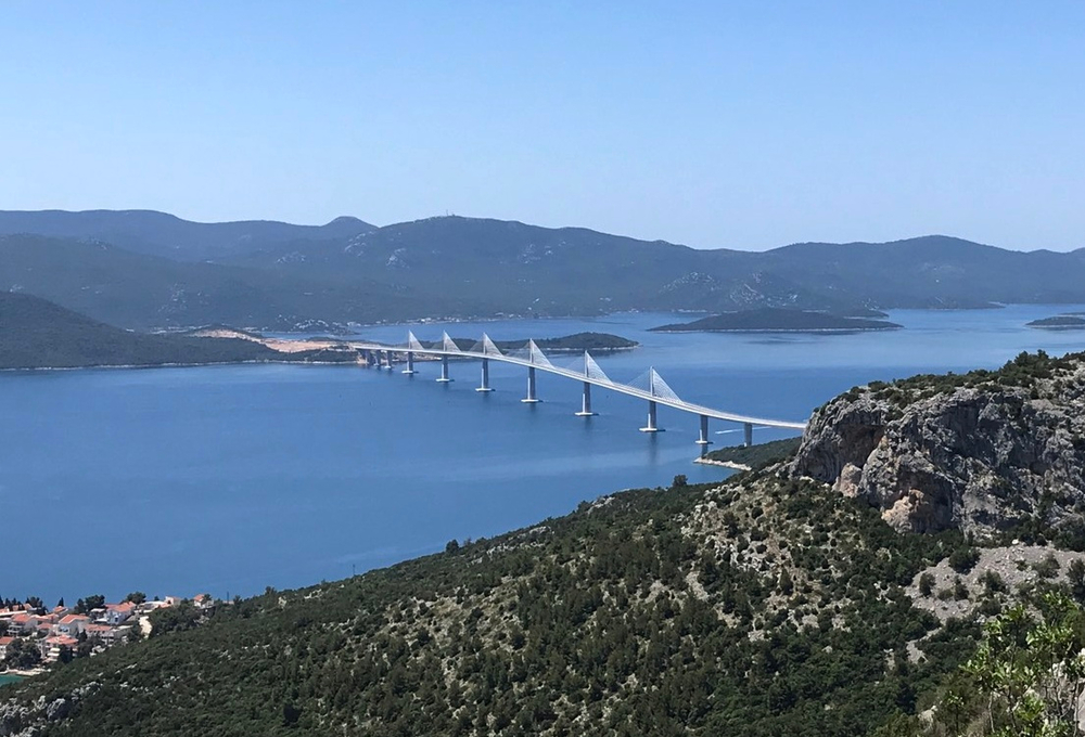 Construction starts on Pelješac Bridge to bypass Bosnian territory Neum Corridor for better connectivity.