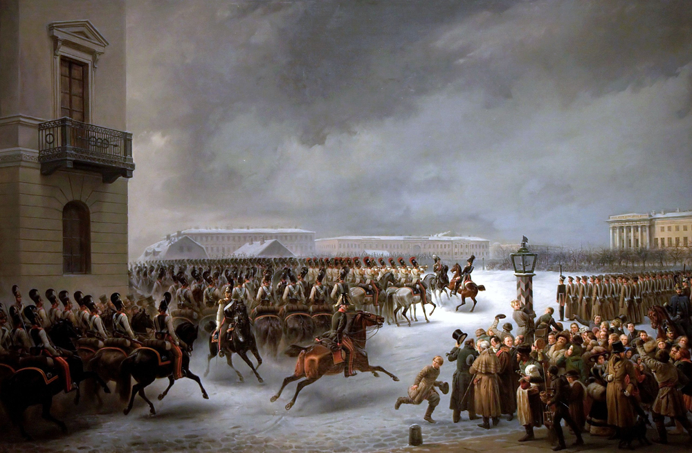 Revolt against Tsar Nicholas I sparks political unrest in Saint Petersburg and beyond.