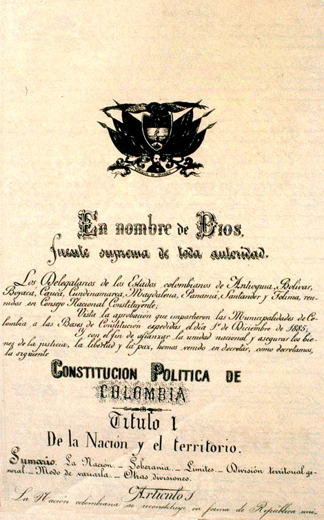 Adoption of 1886 Colombian Constitution: A Foundational Document