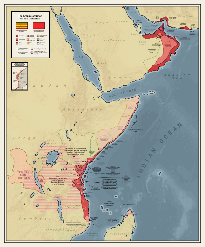 Omani Arabs Take Control of Coastal Areas
