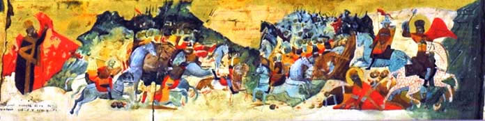 Historic battle in medieval Europe.