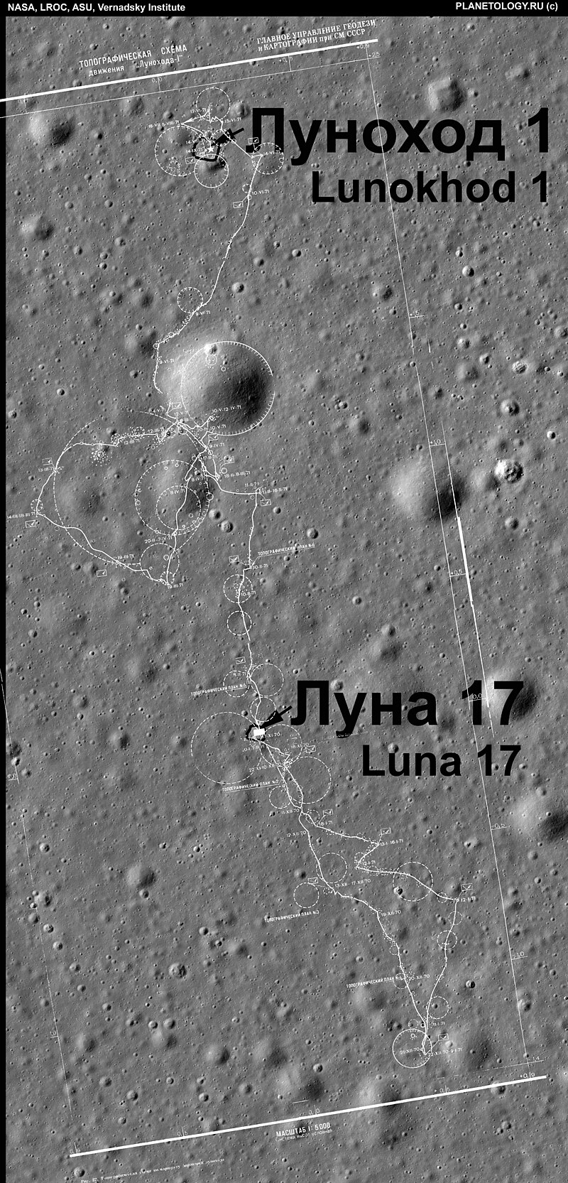First Moon Rover: Lunokhod-1 on Moon Surface