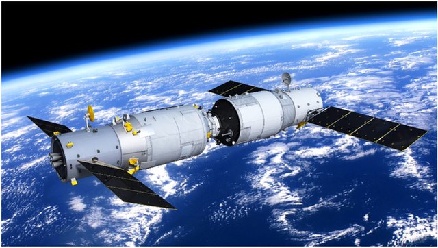 Historic manual spacecraft docking with Tiangong-1 lab module by China's Shenzhou-9.
