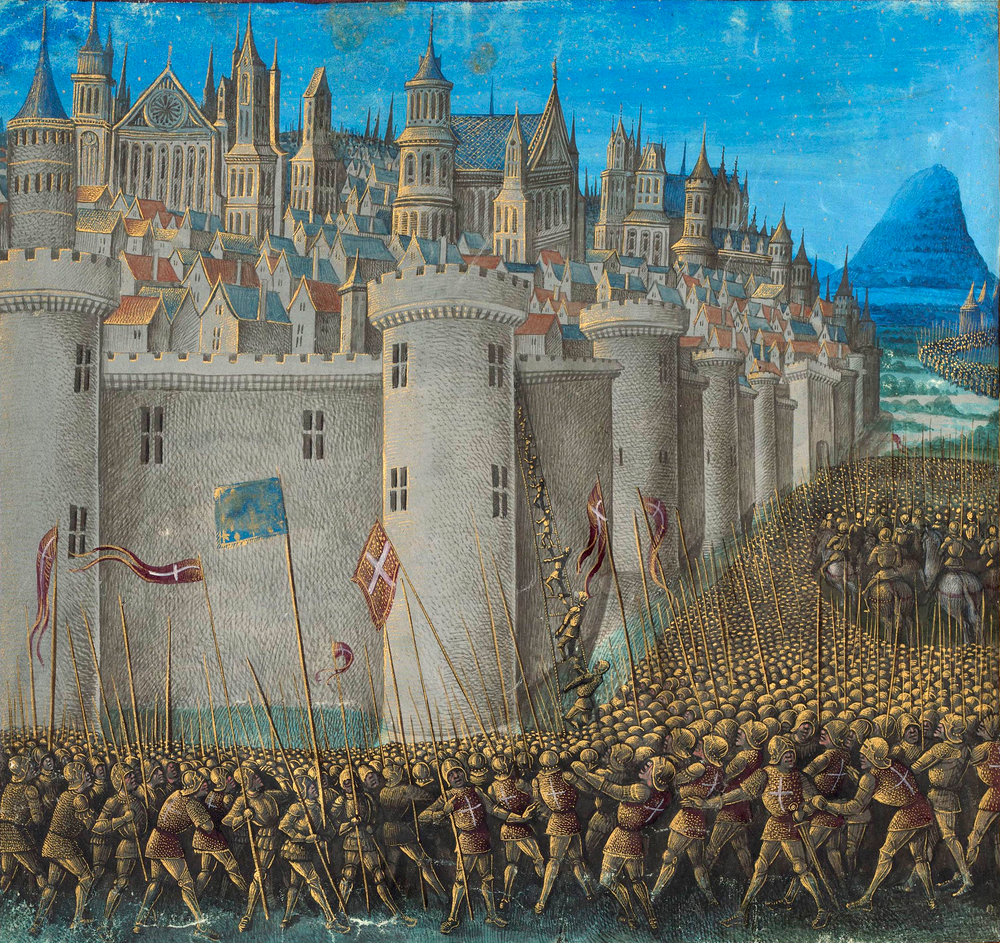 First Crusaders face intense Seljuk siege at Antioch.