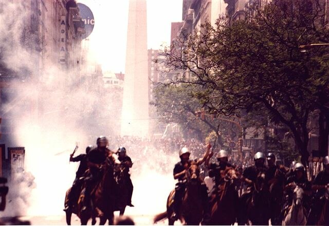 Social uprising leading to the resignation of a government in Argentina.