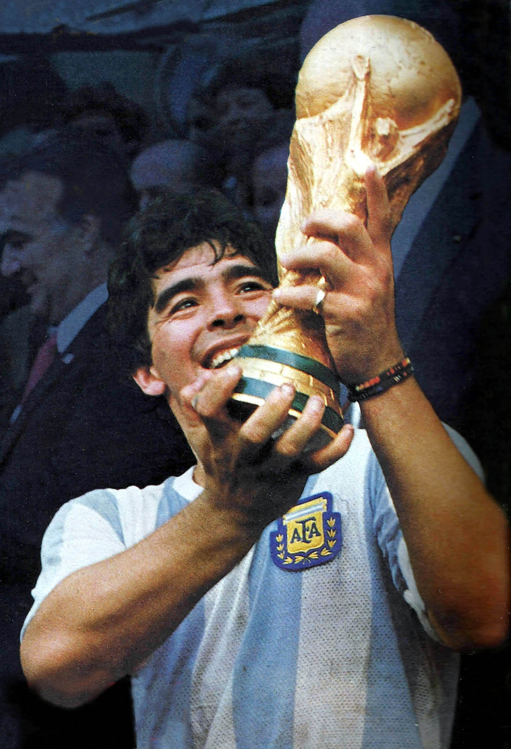 Diego Maradona leads team to victory in 1986 Football World Cup.
