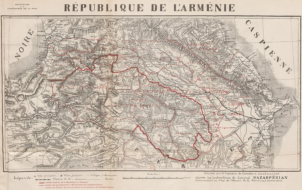Formation of independent Armenian state in early 20th century after World War I.