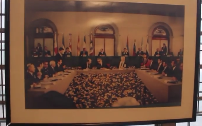 General Paz Signs Peace Treaty with El Salvador