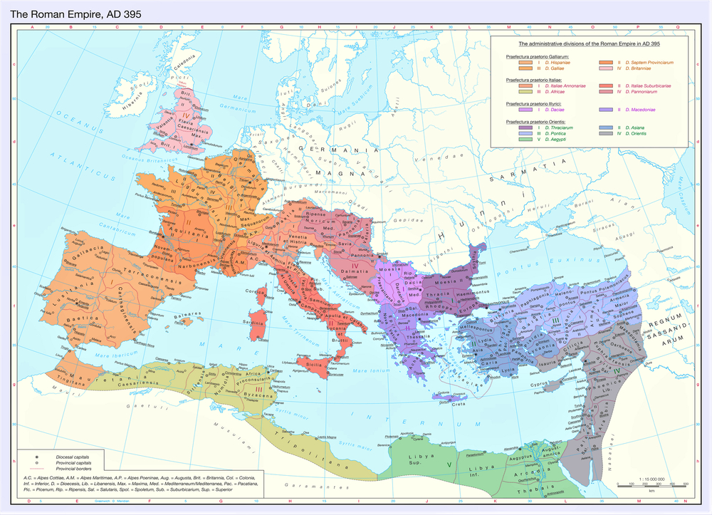 Roman Empire Territory in AD 390