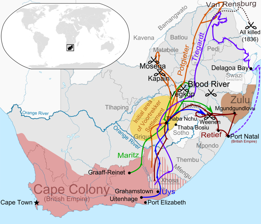Boer Settlers' Inland Migration and Conflict with Indigenous Groups