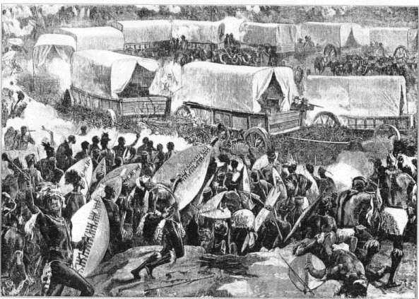 Conflict: Battle of Blood River between Voortrekkers and Zulu forces