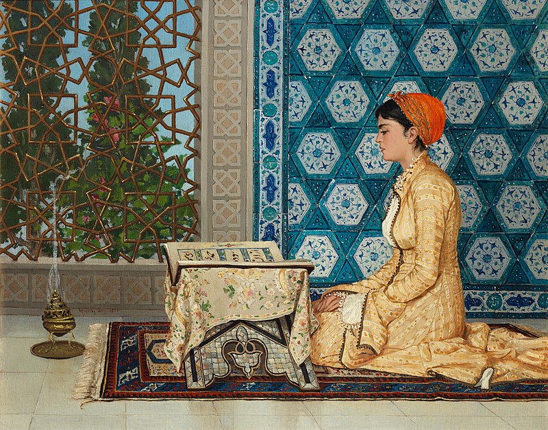 Girl Reciting the Qurān painting by Osman Hamdi Bey