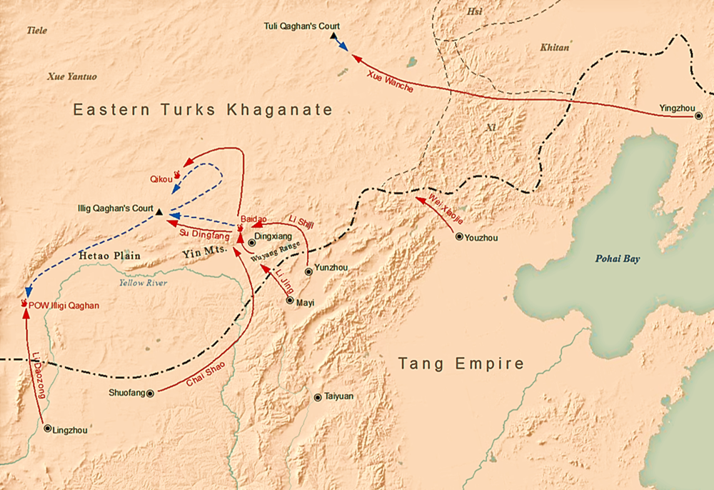 Tang Army Victory over Eastern Turkic Khaganate at Battle of Yinshan