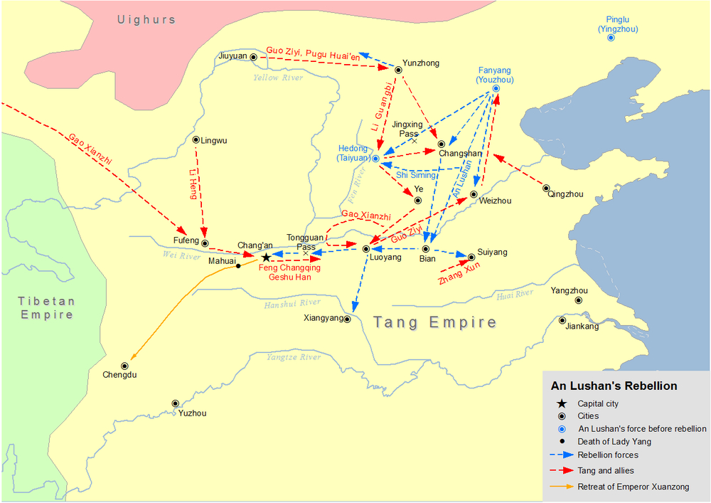 Uyghur Khan Supports Tang Dynasty Against Rebellion