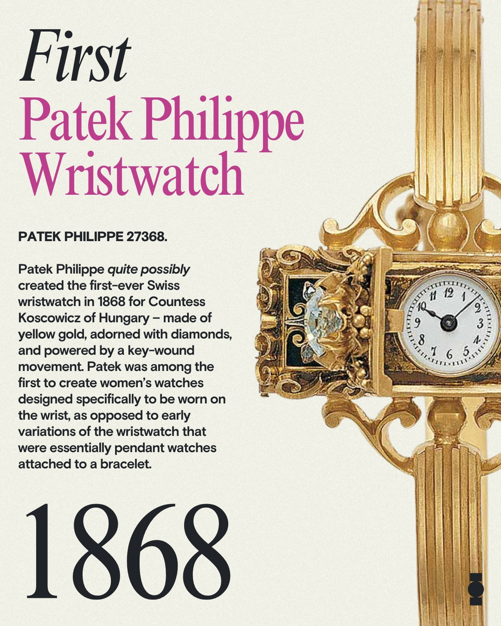 First Swiss Wristwatch Created in 1868