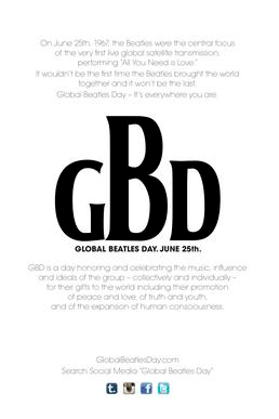 Celebrating Global Beatles Day Annually