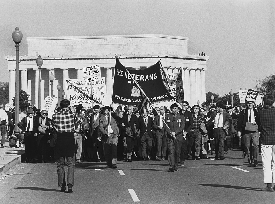Thousands march on the Pentagon to protest the Vietnam War