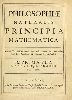 Publication of the Principia in 1687