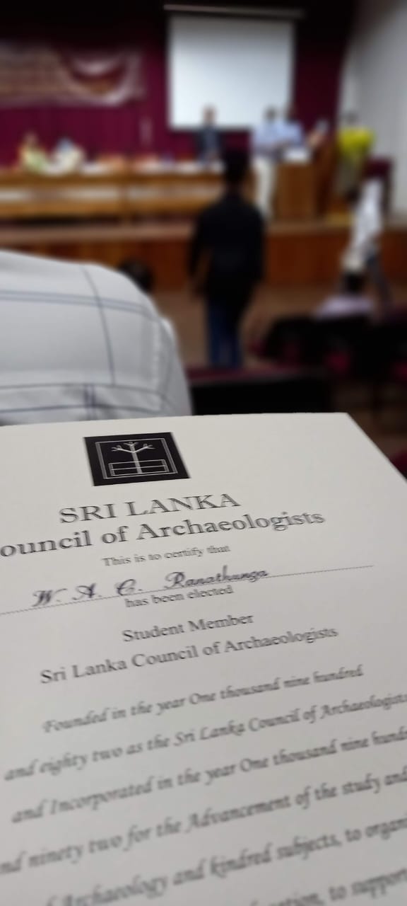 Joined as a Junior Archaeologist at the Council of Archaeologists of Sri Lanka