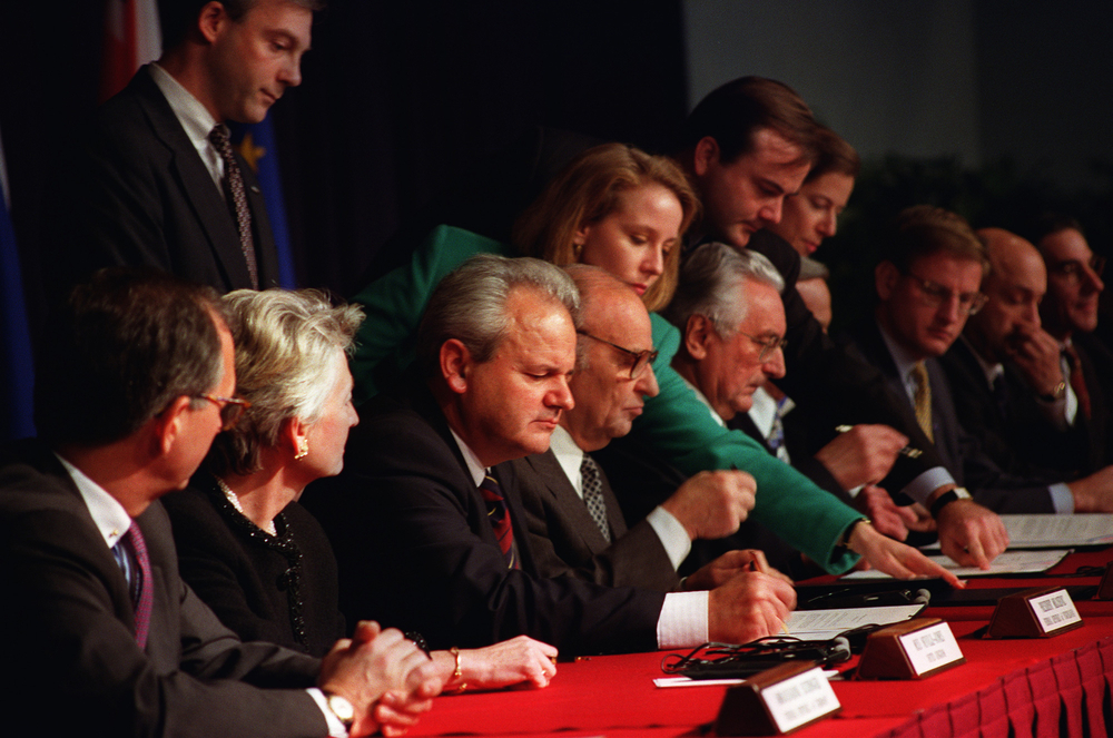Address to the Nation on the Dayton Peace Accords to end the war in Bosnia, with negotiations facilitated by the Clinton Administration.