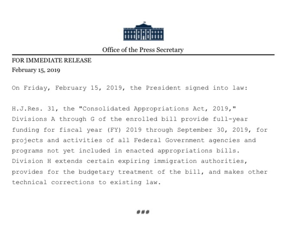Government Shutdown Ends with Funding for Border Wall