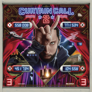 Eminem's *Curtain Call 2*: Chart-topping hits from recent albums, international success, Platinum certifications.