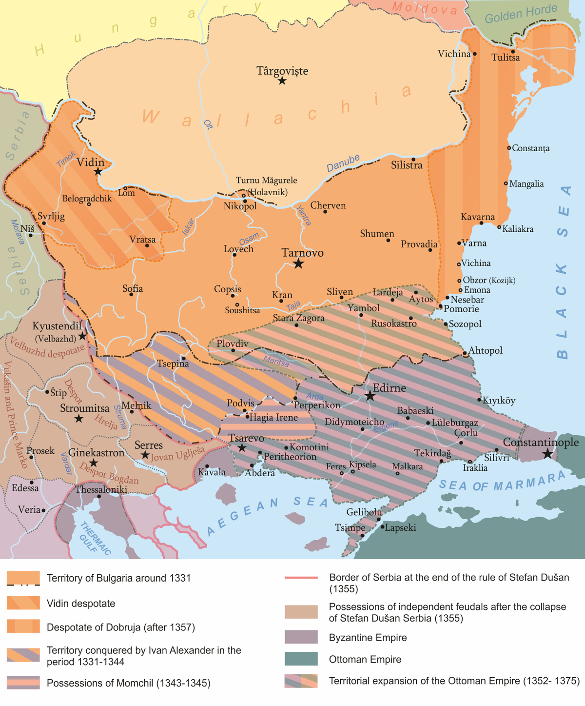 Moment image for Bulgarian Empire controls parts of Wallachia and Moldavia.