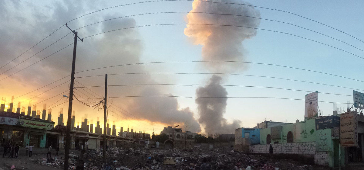 Moment image for Regional states join Saudi-led strikes against Houthi rebels in Yemen for stability and security.