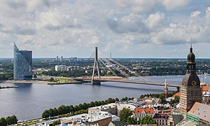 Moment image for Vanšu Bridge: Symbol of Infrastructure Advancement in Riga, Latvia.