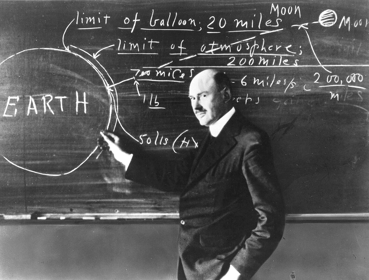 Moment image for Goddard's influential paper on rocketry
