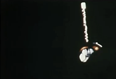 Moment image for First orbital docking between two spacecraft
