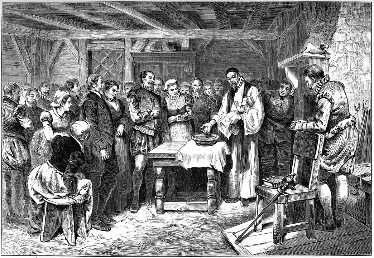 Moment image for First European child born in Americas to English parents at Roanoke Colony, a historical event.