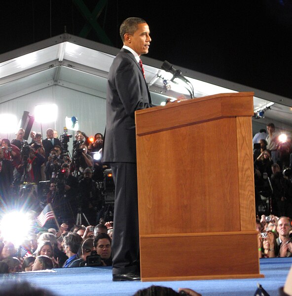 Moment image for Barack Obama wins the presidential election.