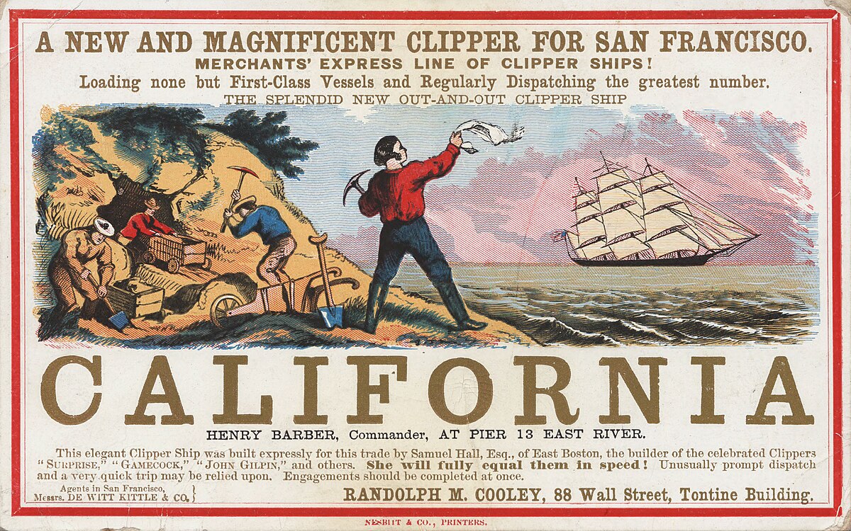 Moment image for Historic rush for gold in California reaches its height, attracting fortune seekers and immigrants.