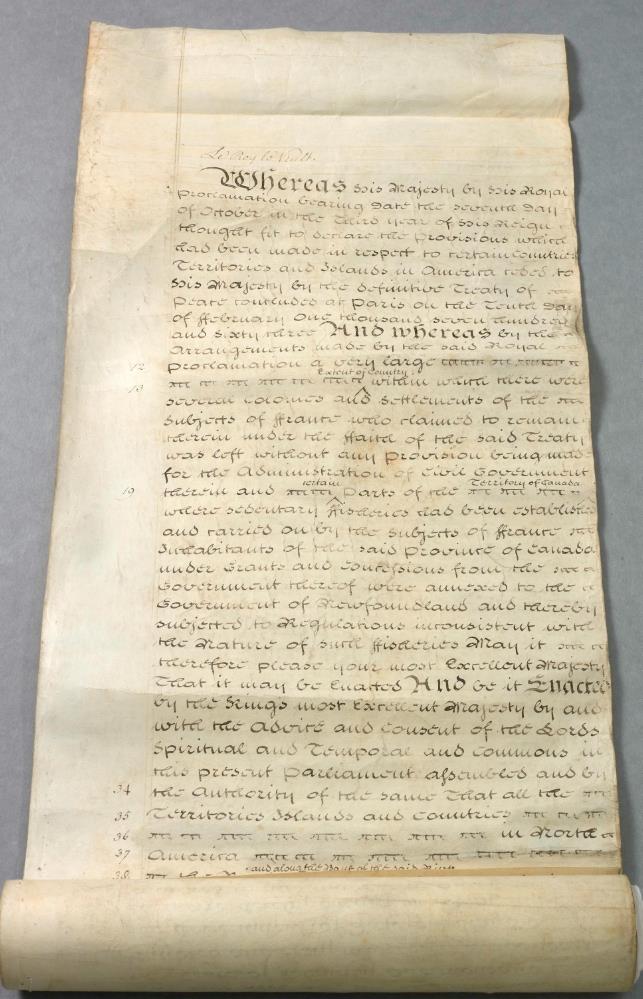 Moment image for Quebec Act establishes French civil law and Roman Catholic religion in Quebec.