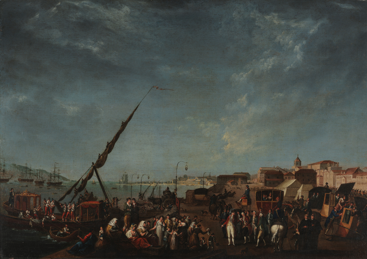 Moment image for Court moves to Brazil during Napoleonic War to escape troops invasion, relocating from Lisbon.