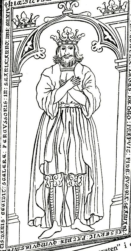 Moment image for Inge I inherits Norwegian throne from father Harald Gille as king.