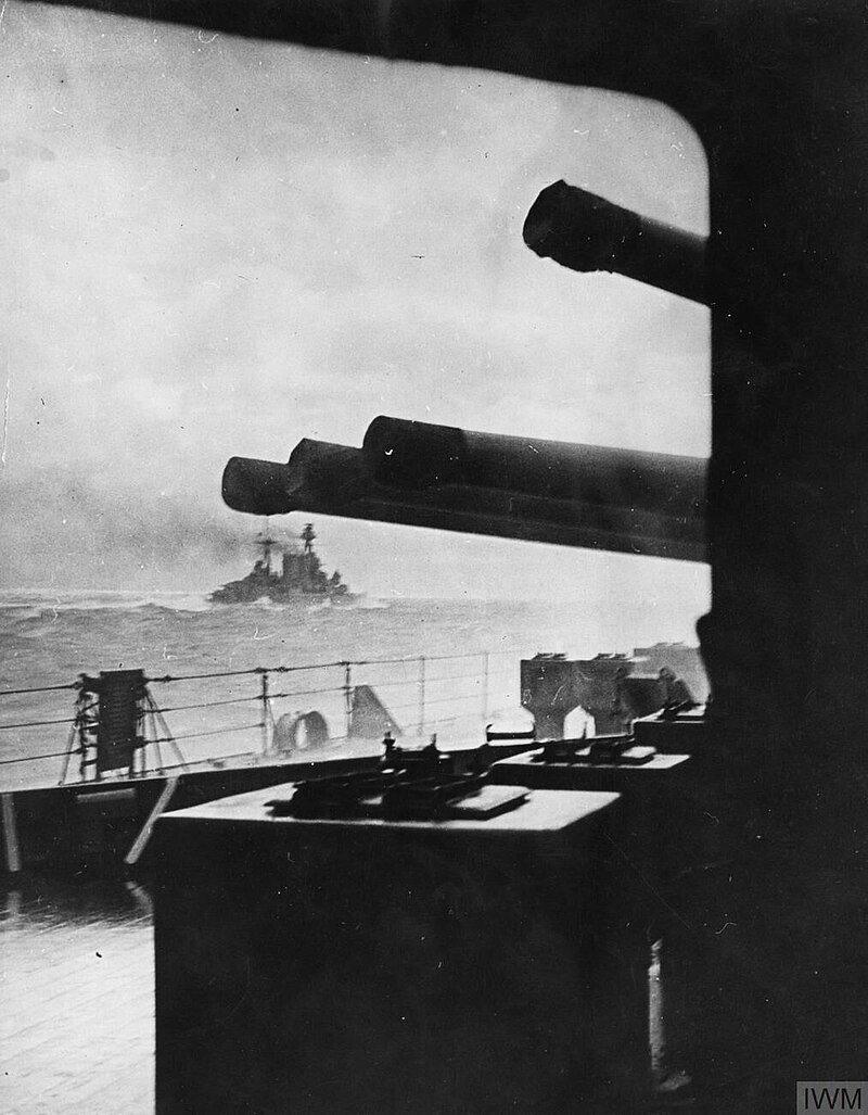 Moment image for HMS Hood sunk by German battleship Bismarck