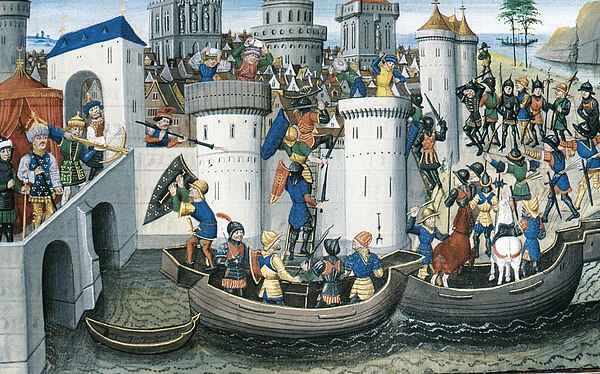 Moment image for Fourth Crusade's sack of Zara sparks conflicts among Italian republics.