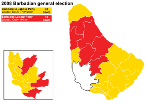 Moment image for Democratic Labour Party wins Barbados election, signals significant political change.