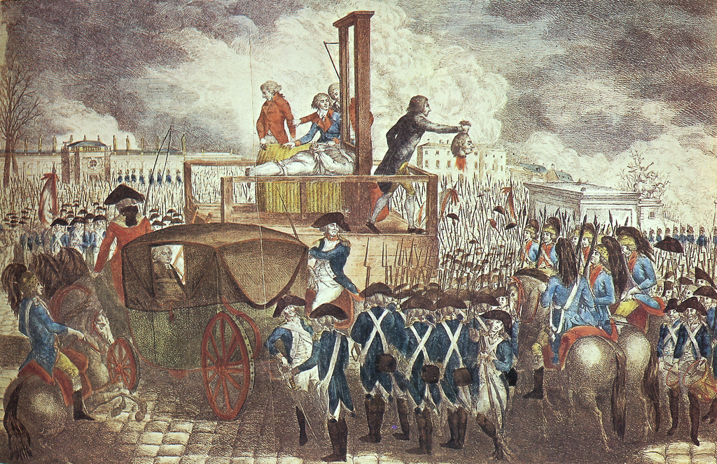 Moment image for End of Monarchy: Execution of King Louis XVI via guillotine in Paris.