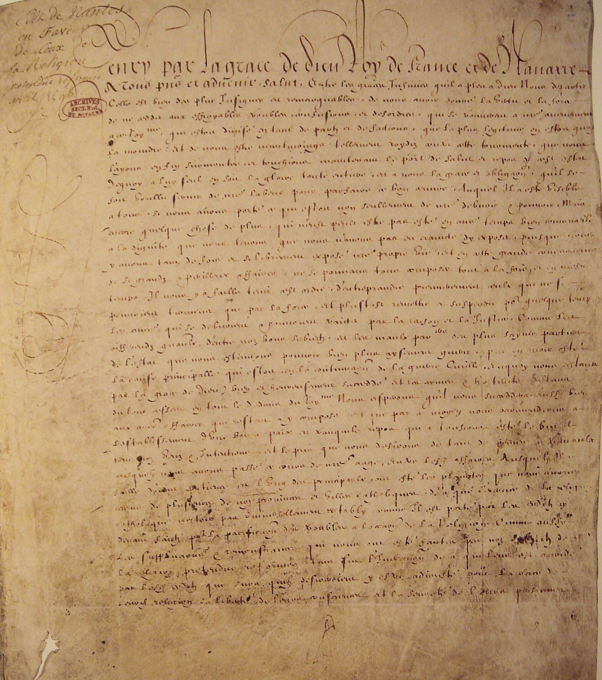 Moment image for Edict granting Huguenots rights, ending Wars of Religion