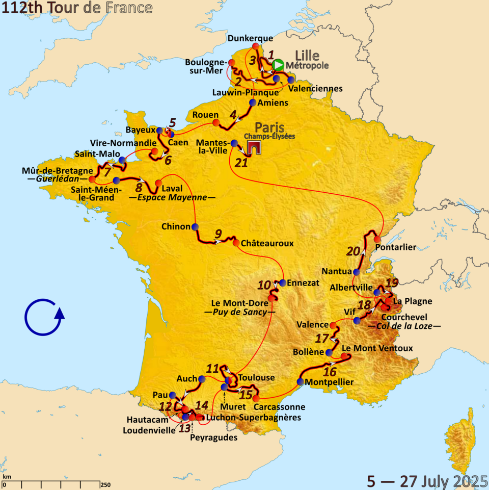Moment image for Tour de France held entirely in France, starting in Lille