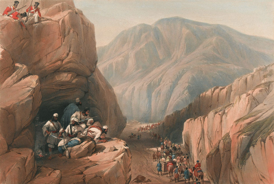 Moment image for First Anglo-Afghan War: British military intervention and failed attempt to control South Asia.
