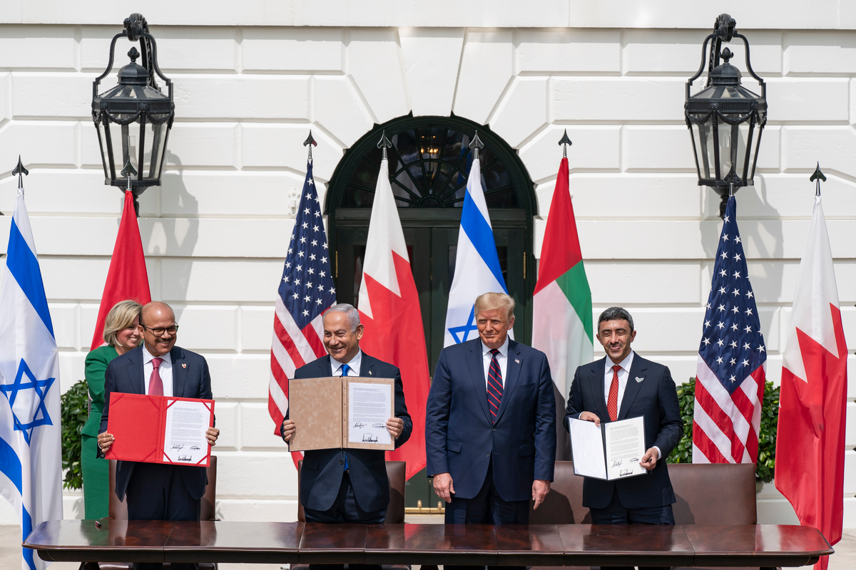 Moment image for UAE signs Abraham Accords with Israel.
