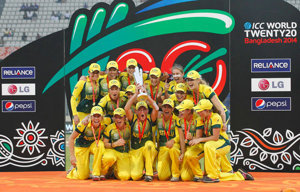 Moment image for Australia complete a title hat-trick