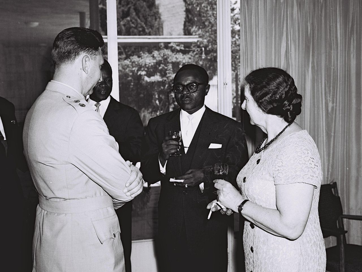 Moment image for President Yaméogo ousted by Lamizana in military coup.